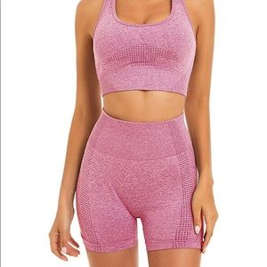 AMAZON pink matching work out set